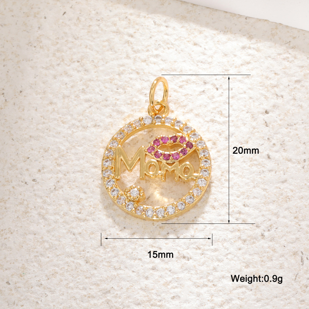 1g Weight Pendant Jewelry Making Type 1 Piece Quantity Daily Occasion Copper Material Mother'S Day Festival Letter, Heart Shape Pattern All Seasons Season Unisex Gender Enamel Design Shiny Style 1 Piece Copper Letter Heart Shape Pendant 20