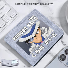 柯南钱包男短款帆布竖拉链青年三折多功能票夹名侦探多卡位皮夹子