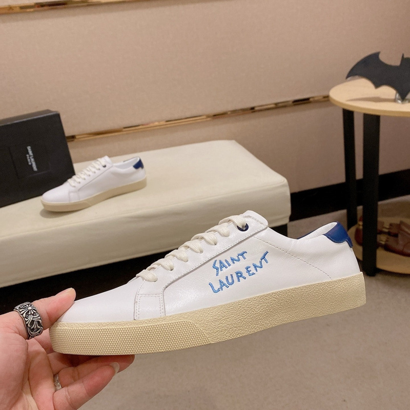 Saint Laurent Court Classic SL/06 Leather Low White Pearl Blue