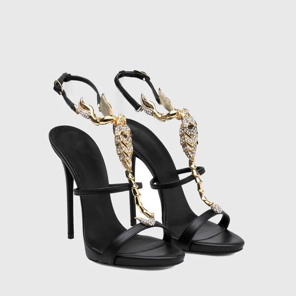 Spring 2025 New Round Toe Thin Heel High Heel Elegant Slim Look French Fashionable Sick Beautiful Open Toe Women's Sandals