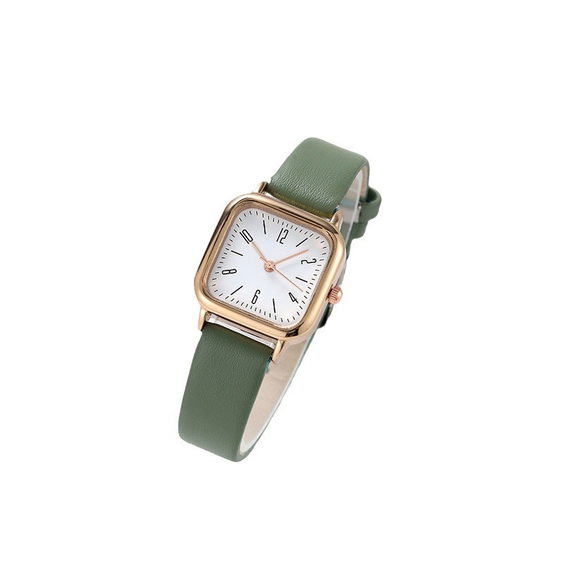 Nuovo orologio da donna alla moda casual tutto-fiammifero in pelle PU con quadrante quadrato piccolo, piccolo orologio da donna fresco_voghion.com