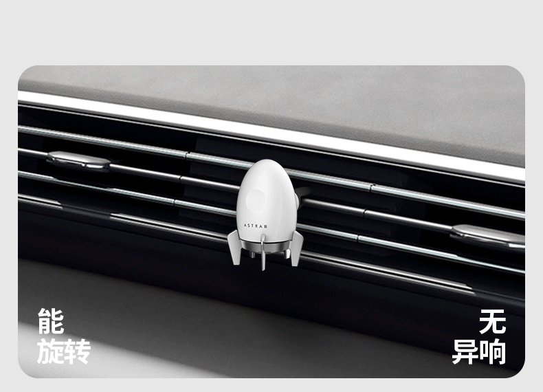 Car Aromatherapy Air Outlet Ornaments Small Rocket with Atmosphere Light Car Decoration Rotating Car Perfume Fragrance