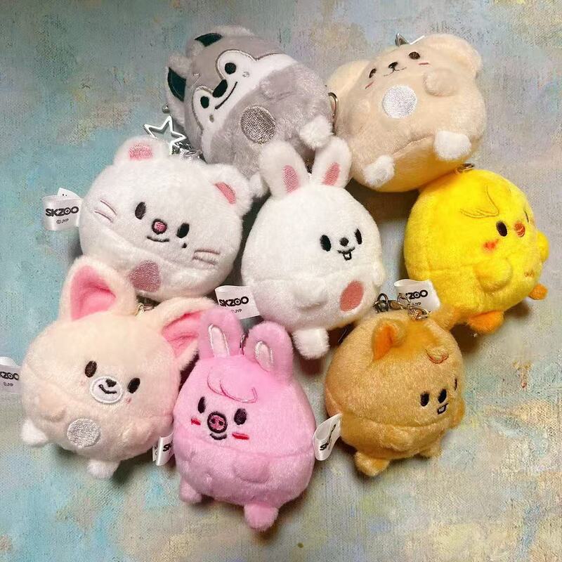 In-Stock Stray Kids Keychain Plush Toy Rabbit Fur Mini Plush Doll Han Ji-Sung Hwang Hyun-Jin Bang Chan