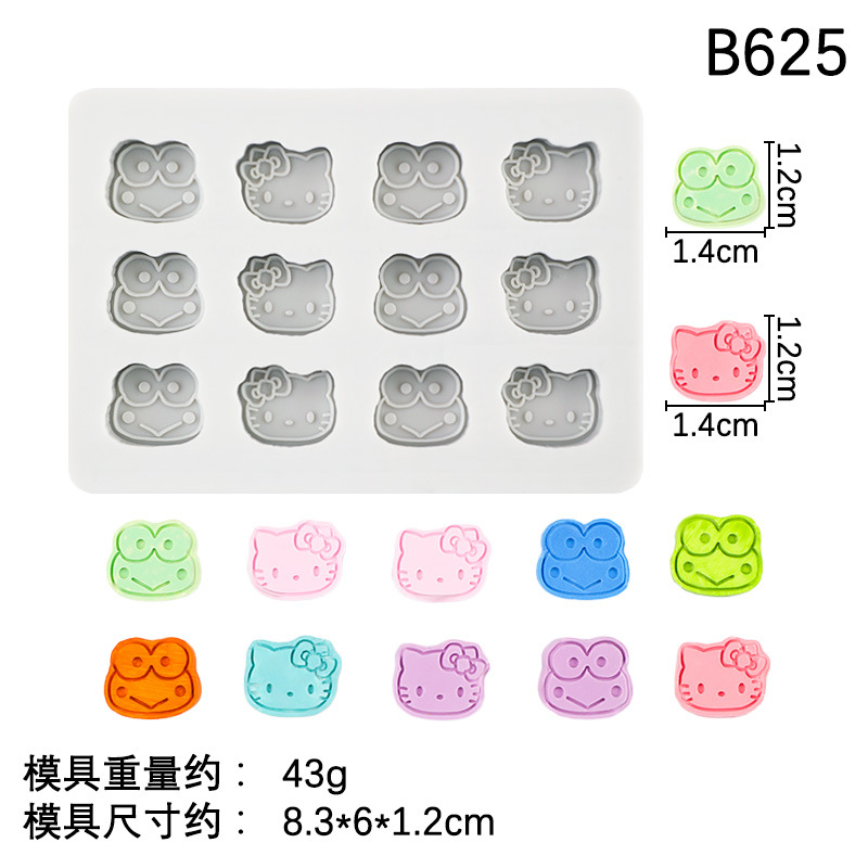 Lindo personaje de rana molde de silicona calabaza en forma de avellana molde de chocolate yeso goteo fuego pintura molde de cera