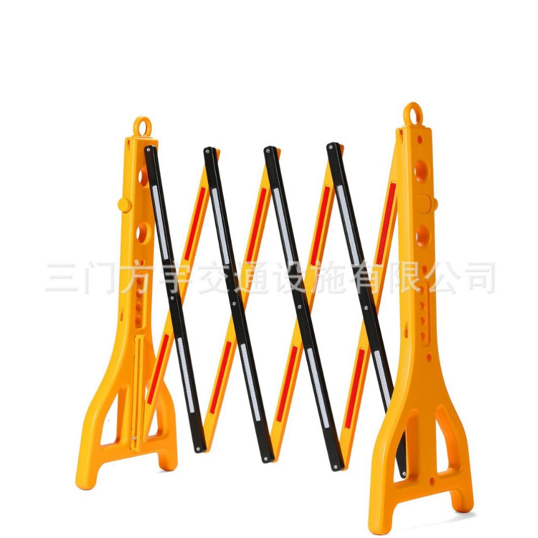 护栏可伸缩 塑料护栏伸缩围栏红白黑黄折叠塑料护栏亚马逊2套一箱