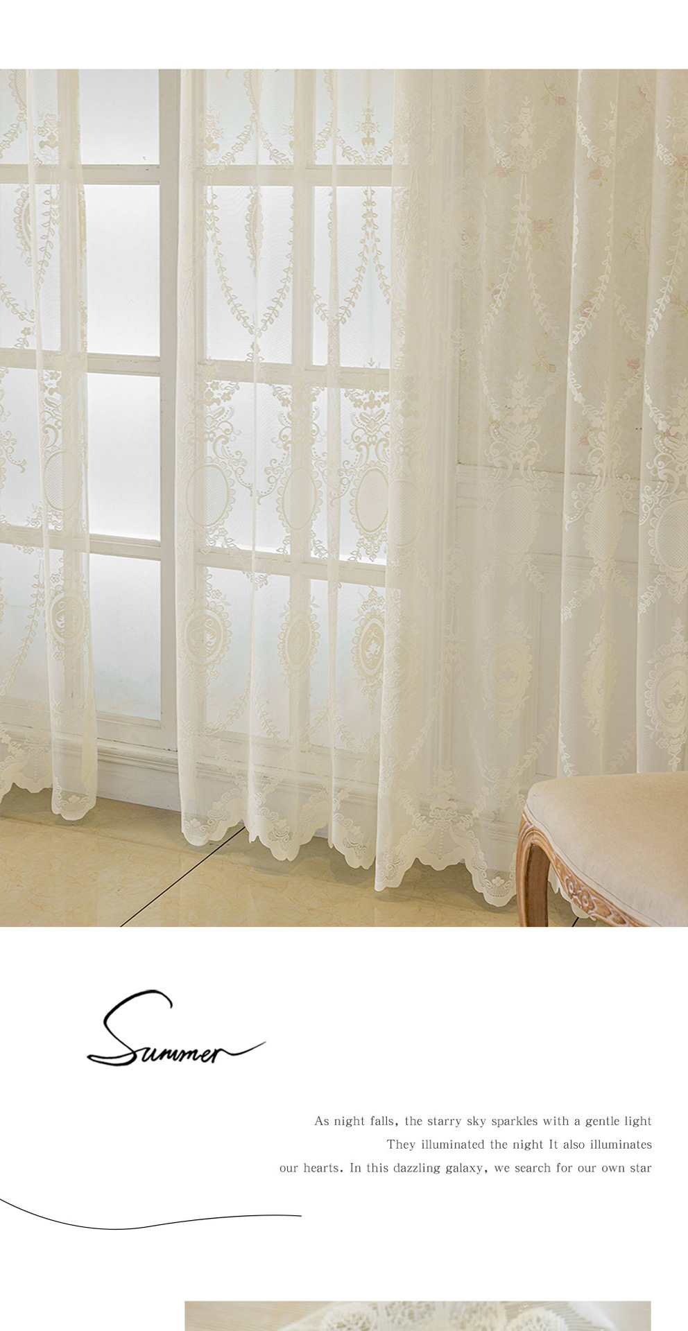 Embroidered Green Leaf Window Curtain American Style For Home_voghion.com