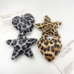 个性皮革豹纹五角星星爱心挂饰 DIY手工钥匙扣挂件包挂饰品配件