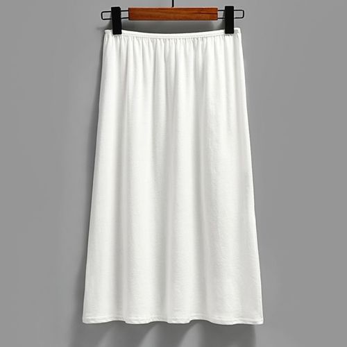 White Non-transparent Sheer Semi-Skirt Anti-Slip Underlining Dress Plus Size Dress Inner Layer Bottom Skirt Medium Long Cloud