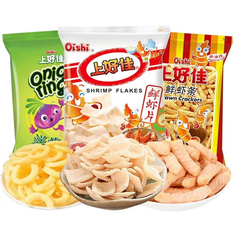 Shanghaojia 40-50 г свежие чипсы из креветок креветки Луковые Кольца сад картофельные чипсы барбекю помидор оригинальные офисные закуски для отдыха