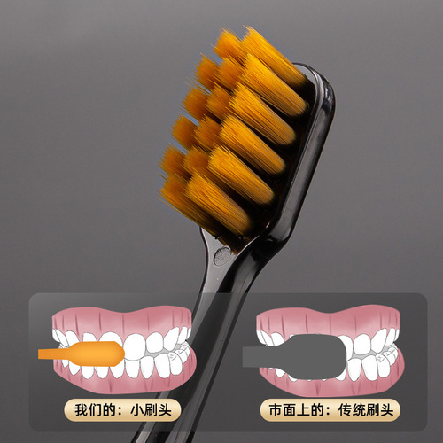 Dijiu Soft-bristled Premium Toothbrush Light Luxury Adult Bronzing Small Brush Head Toothbrush Gift Box Set 6 Pack
