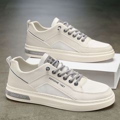 新商品の男性靴春夏のネットの通気性の透かし彫りの板の靴の軽やかなレジャーのファッションの靴の百合の流行の学生の白い靴