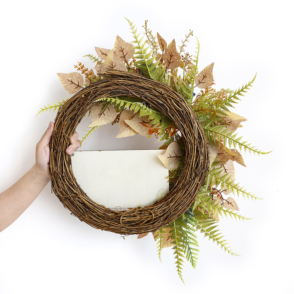 Guirnaldas de Halloween búho placa de madera simulación calabaza guirnaldas de arce puerta colgando guirnaldas de decoración de calabaza festival de cosecha