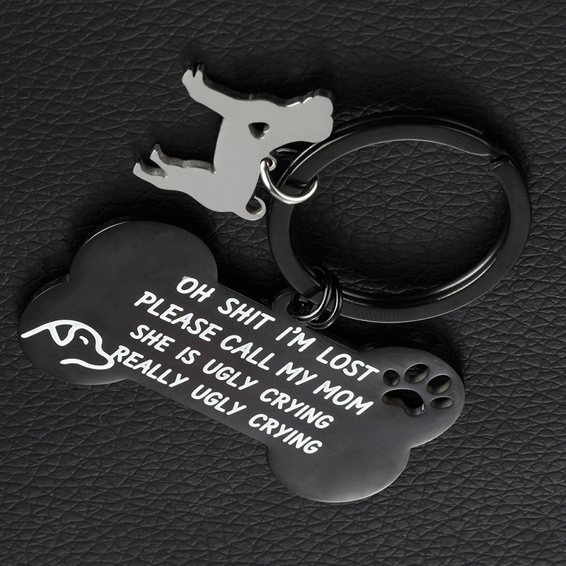 Fashion Dog Unforgettable Stainless Steel Bag Pendant Keychain display picture 2