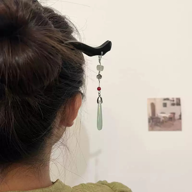 新中式发簪发饰高级国风盘发发钗汉服旗袍马面裙流苏古风簪子|undefined