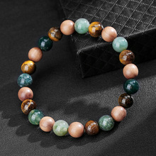 跨境爆款天然水晶手串玛瑙紫水晶手串波西米亚风串珠手链饰品批发