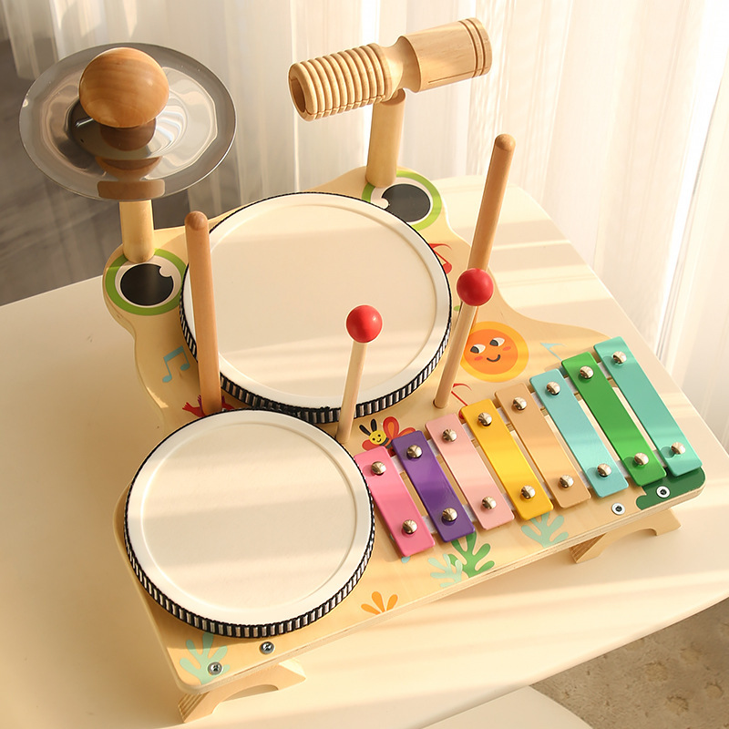 Conjunto de instrumentos musicales transfronterizos Orff, regalo de educación temprana Montessori, tocar el piano de ocho tonos, ayudas didácticas de madera, juguetes musicales de jardín de infantes