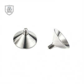 F136钛合金漏斗杯外螺纹粘钻杯华子耳骨钉钻托杯DIY穿刺饰品配件