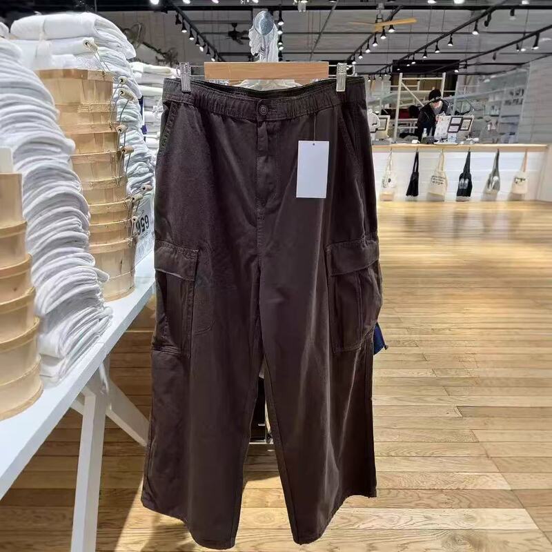 Bm New Autumn Clothing American Style Dark Brown Loose Lace-Up Multi-Pocket Pants Wide-Leg Pants Women's Bm Workwear Style Long Pants Bm New Autumn Clothing American Style Dark Brown Loose Lace-Up Multi-Pocket Pants Wide-Leg Pants Women's Bm Workwear Style Long Pants