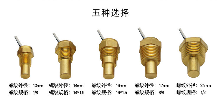 ZJY Zhongjie Instrument Digital Display Water Temperature Meter 75mm * 55mm Water Temperature Meter Digital Display Water Temperature Sensor