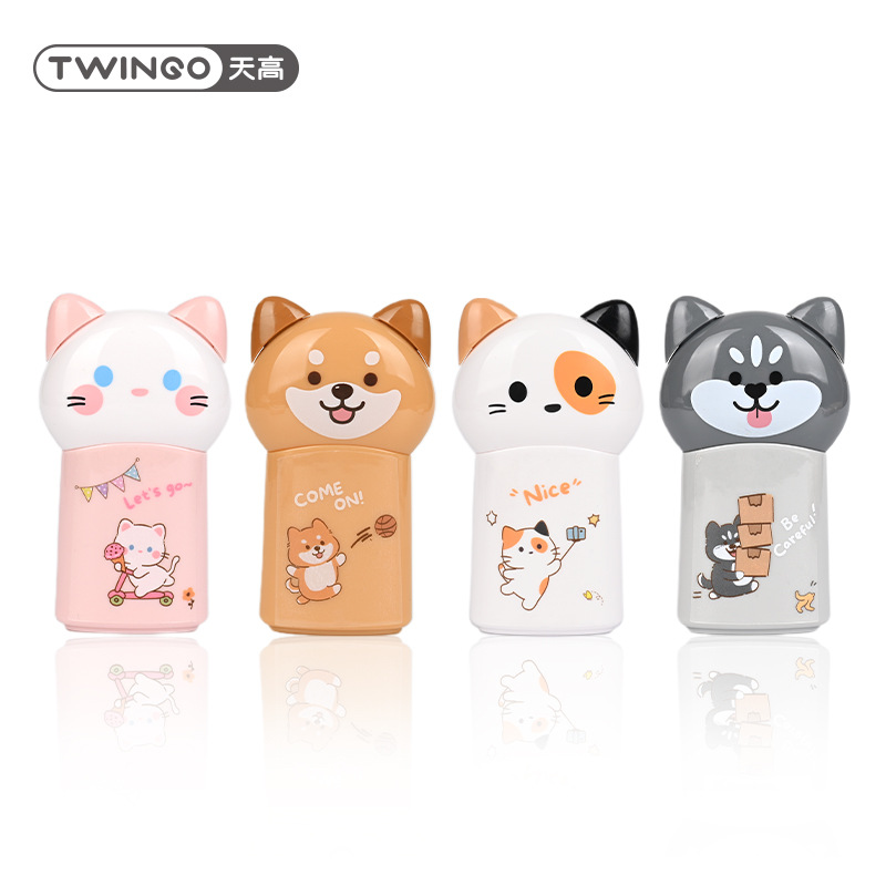 Serie de corrección de dibujos animados de bola de pelo de la ciudad de alto valor facial lindo dibujos animados de forma de animales para estudiantes de corrección de correa