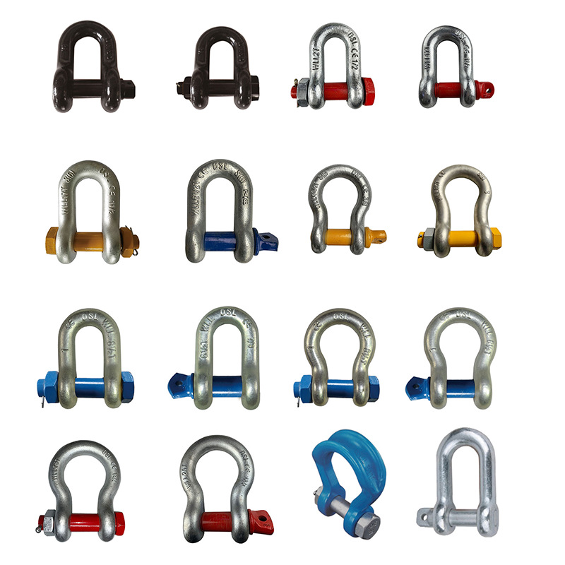 D-type shackle with nut m1217t55t100 tons 300 tons marine national standard shackle U-shaped bow shackle