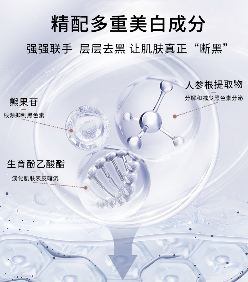 美白祛斑霜熊果苷祛黄提亮肤色补水保湿滋润淡斑精华面霜护肤套装化妆品代发批发