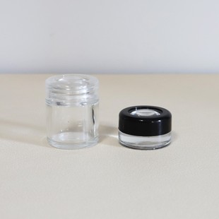 In-Stock 9ml 30ml Magnifying Glass Press Screw Cap Cream Jar Cr Cap Visible Internal Glass Hemp Jar Cosmetic Bottle