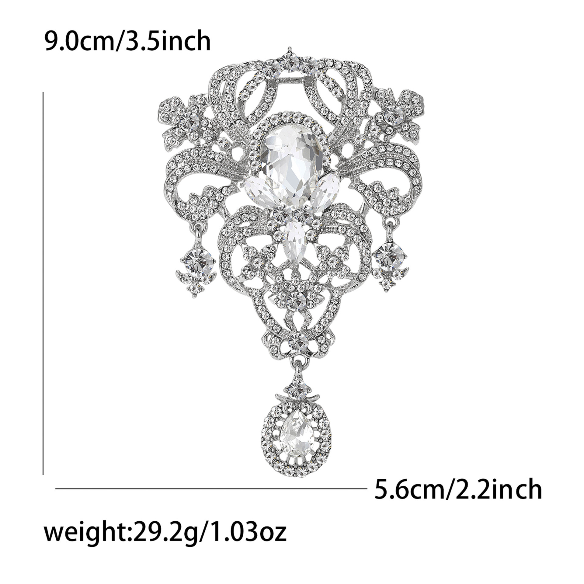 Hochwertige, luxuriöse Brosche im Palaststil aus Glas, modisches und elegantes Accessoire für Damenbekleidung._voghion.com