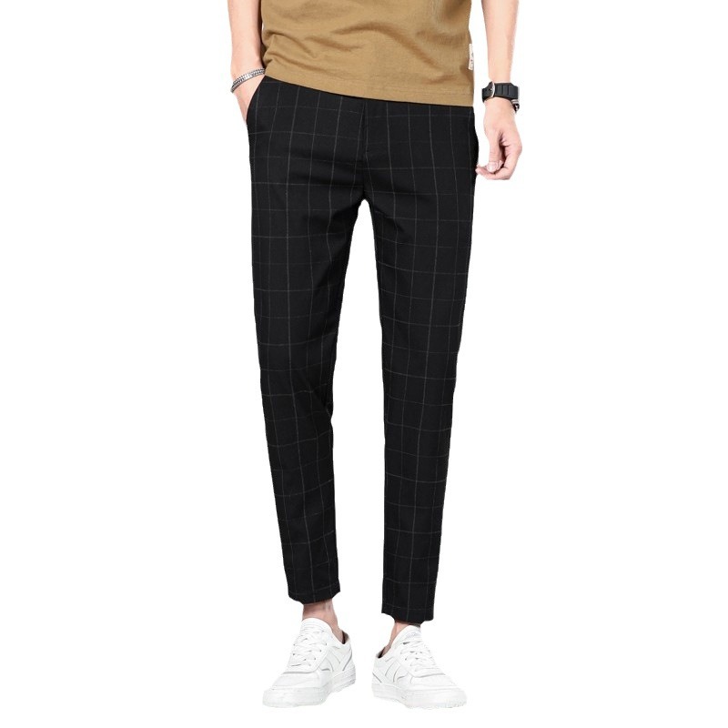 Pants Men's New Summer Casual Pants Men's Stelastic Pants Straight Pants Thin Cropped Sports Pants Imitation Pants