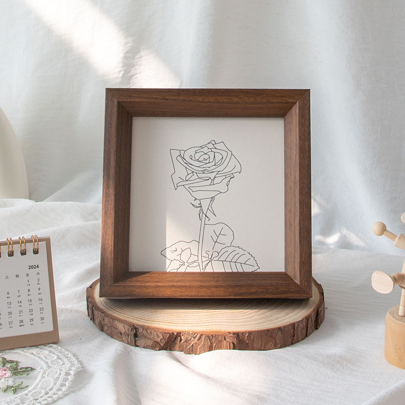 Oblique wood grain photo frame Chinese painting photo frame various sizes manufacturers wholesale exquisite wooden photo frame