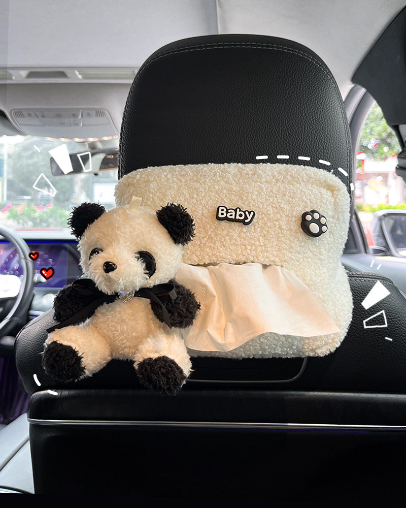 Caja de toallas para automóviles lindas muñecas de dibujos animados red panda rojo toallas para automóviles alquileres de automóviles interior caja de toallas para sombrillas