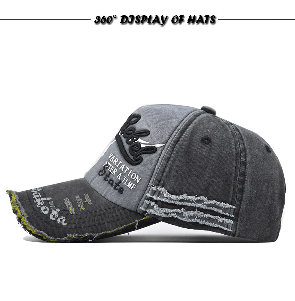 Cappello da baseball Bullhead con linguetta d'anatra con bordo spezzato lavato per uomo e donna_voghion.com