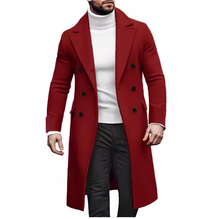 Men's Clothing new woolen long coat men double breasted jacket_voghion.com