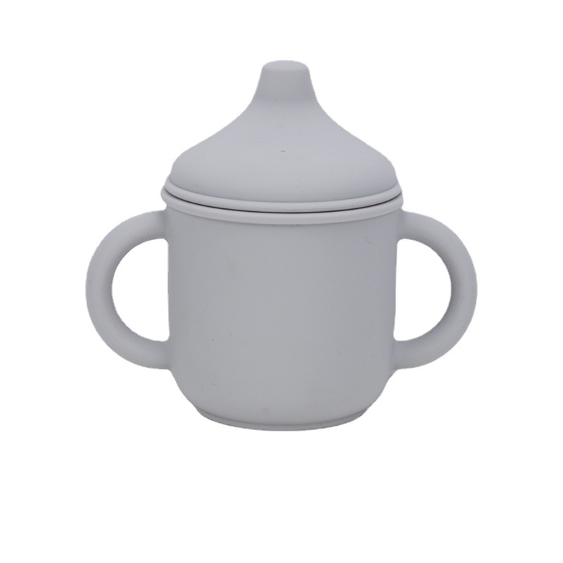 廠家直銷鴨嘴杯硅膠嬰兒學(xué)飲杯寶寶便攜雙把手水杯兒童大容量杯子