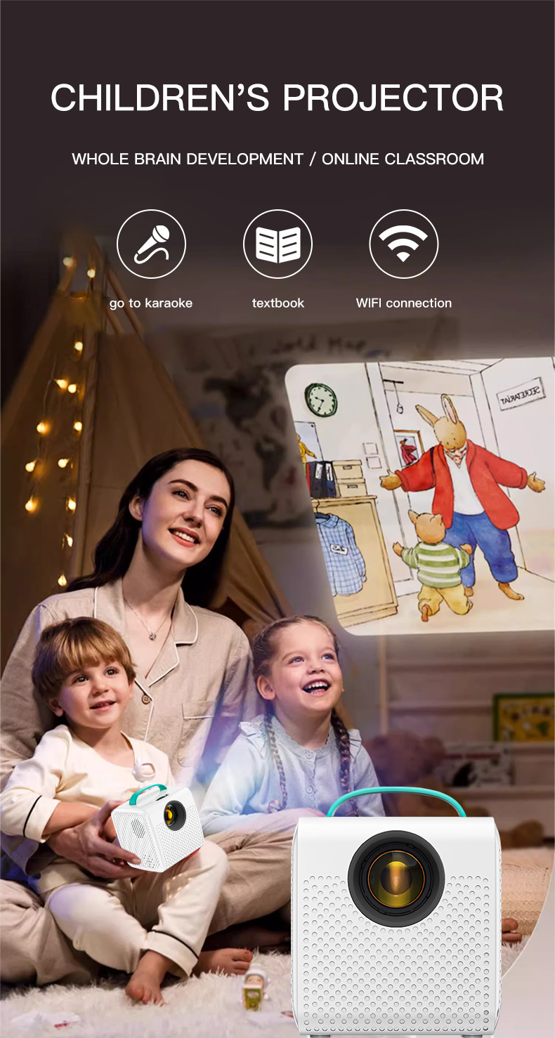 Dış Ticaret Yeni Model Q2 Mini Projeksiyon Cihazı Ev Kullanımı HD Telefon Kablosuz Ev Sinema Ekran Yayını Taşınabilir Projektor