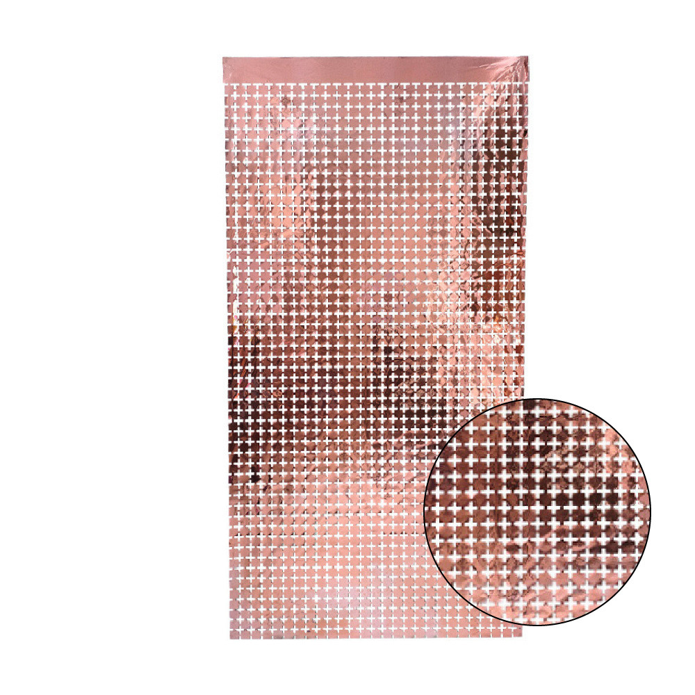 Cuadrado cuadrado cortina de seda de lluvia decoración de la pared de fondo 1 * 2m decoración brillante fábrica al por mayor comercio exterior