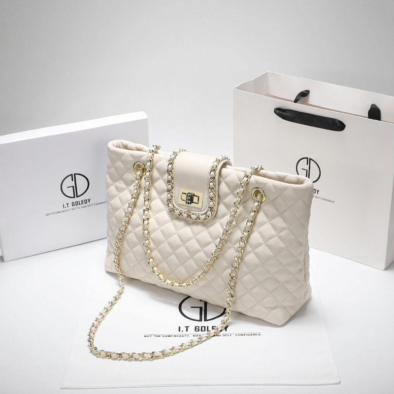 Hong Kong IT GDLEDY Leather Large Capacity Tote Bag 2022 New Women's Shoulder Chain Bag All-match Hong Kong IT GDLEDY Leather Large Capacity Tote Bag 2022 New Women's Shoulder Chain Bag All-match