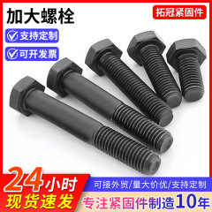 12.9级特大螺栓发黑高强度外六角螺栓加长螺丝高强度六角头螺栓