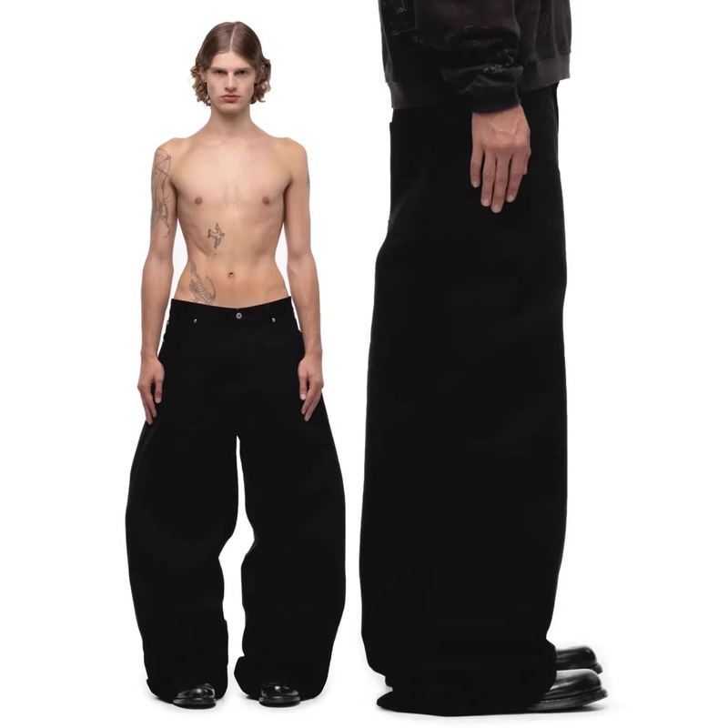 High-End No Faith Studios Original Denim Curved Cut 3D Tailoring Baggy Japanese Selvedge Red Edge Jeans High-End No Faith Studios Original Denim Curved Cut 3D Tailoring Baggy Japanese Selvedge Red Edge Jeans