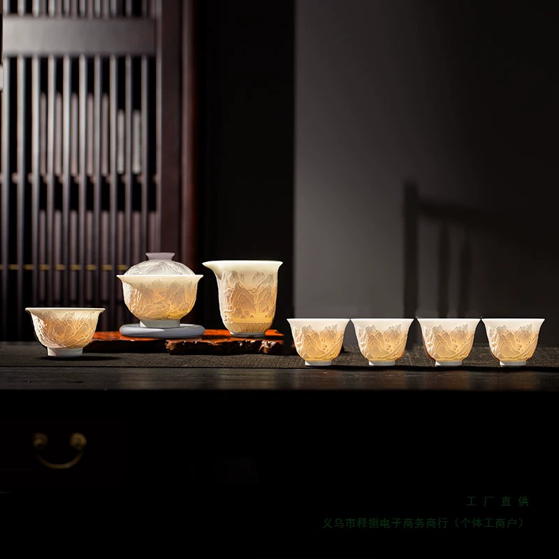 Ceramic tea cup handmade, tea set, gift box for home use, Birthday gift