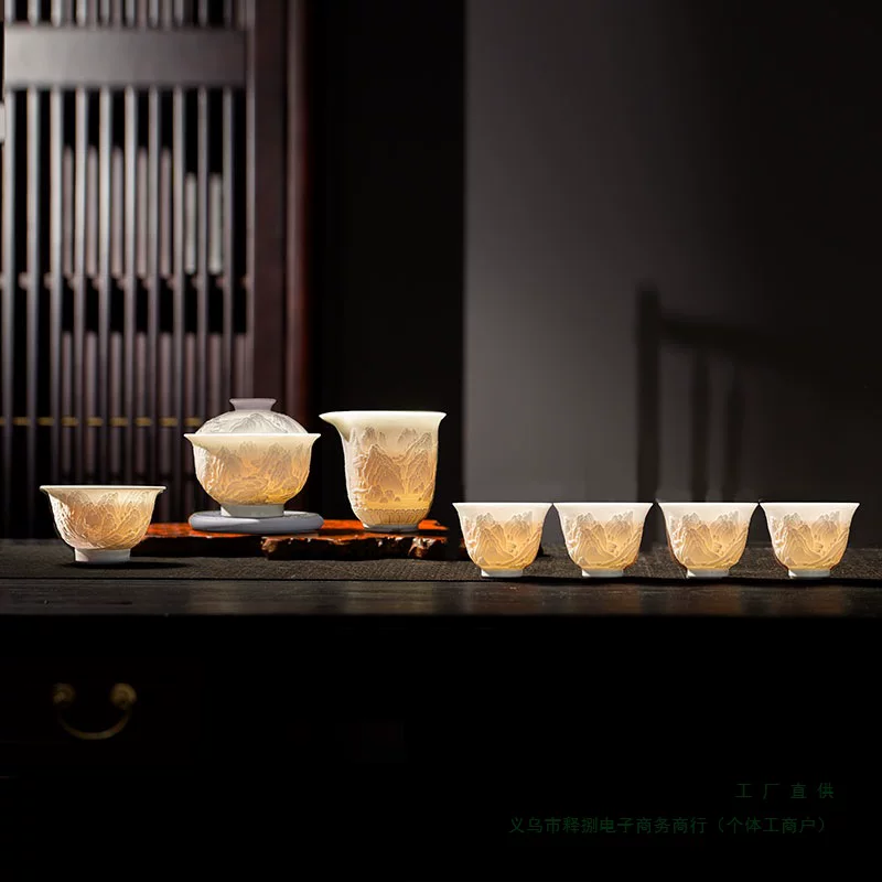 Ceramic tea cup handmade, tea set, gift box for home use, Birthday gift