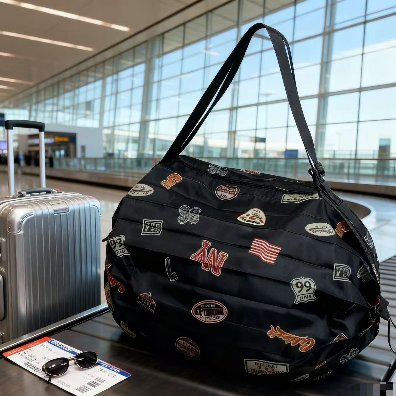 배지 레터링 폴딩 아코디언 백 50*35CM