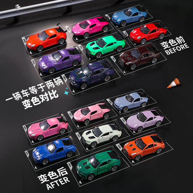 Cross-Border Temperature Color Change 1:60 Alloy Car Model Temperature Color Change Pull-Back Racing Boy Alloy Model Car Set Toy Cross-Border Temperature Color Change 1:60 Alloy Car Model Temperature Color Change Pull-Back Racing Boy Alloy Model Car Set Toy
