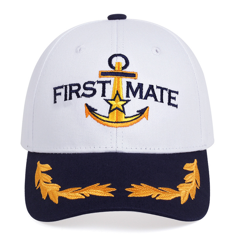 Casual Style White Color Unisex Casual Letter Anchor Grain Embroidery Curved Eaves Baseball Cap