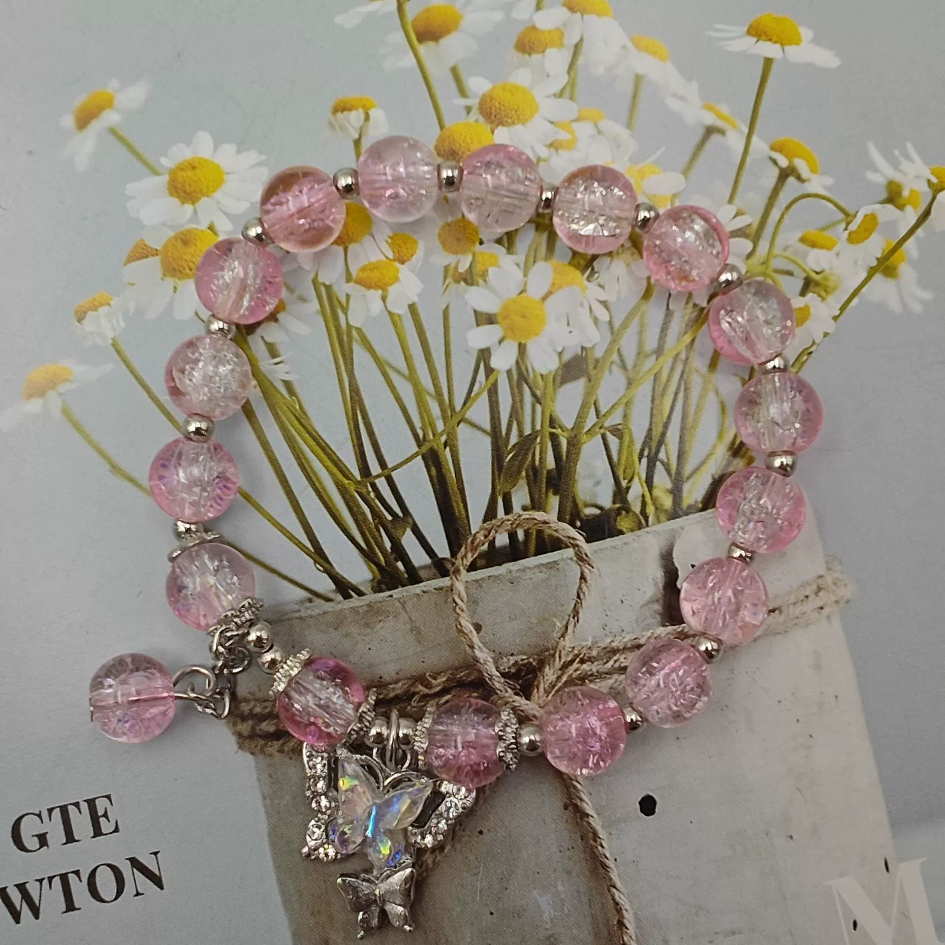 Милая бисерная bracelet, радужный кристалл, DIY