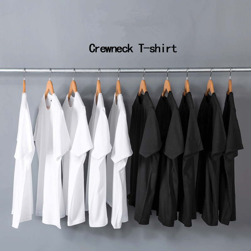 220g Japanese-Style Heavyweight Pure Cotton Short-Sleeve T-Shirt Unisex Solid Black Men's Blank Shirt with a High-Quality Texture, Loose Fit, and Breathable