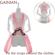 厂家批发成人性用品绑手带把手粉色情趣用品背带衣服束缚情趣玩具