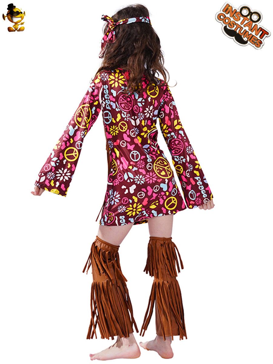 Hippie transfronterizo retro vestido de las mujeres hip hop stage wear ropa de rendimiento ropa de cosplay ropa de fiesta