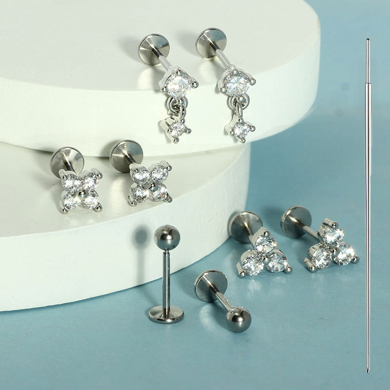 Labret piercing jewelry detail image
