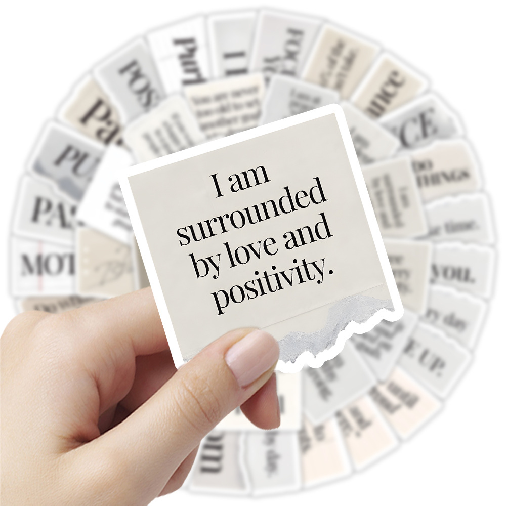 1 Set Quantity 1 Set Letter Learning School Pp Synthetic Paper Adhesive Sticker Retro Simple Style Stickers